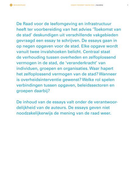 Essays Toekomst van de Stad - Raad voor de leefomgeving en ...