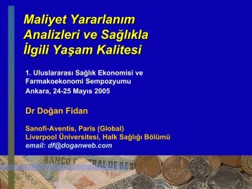 Maliyet YararlanÄ±m Analizleri ve SaÄlÄ±kla Ä°lgili YaÅam Kalitesi