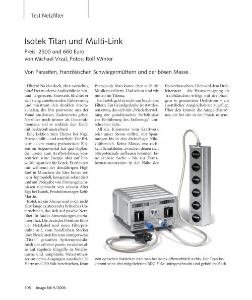 Testbericht zu IsoTek Titan mit Multi-Link  - Digital Unterhaltungs AG