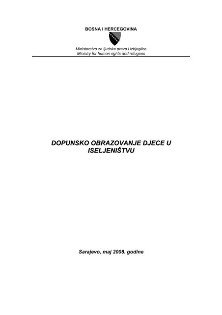 dopunsko obrazovanje djece u iseljeništvu - Ministarstvo za ljudska ...