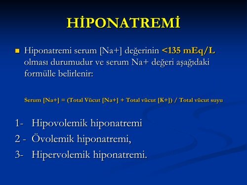 Olgu Ãrnekleri Ä°le Sivi Elektrolit Denge Bozukluklari Ve Tedavisi