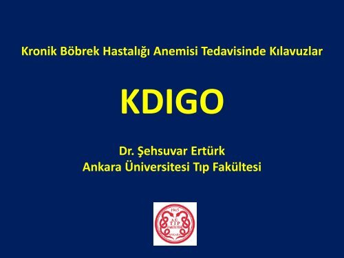 Kronik BÃ¶brek HastalÄ±ÄÄ± Anemisi Tedavisinde KÄ±lavuzlar KDIGO