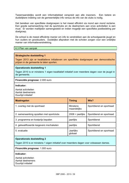 Ontstaan sportbeleidsplan: - Gemeente Affligem