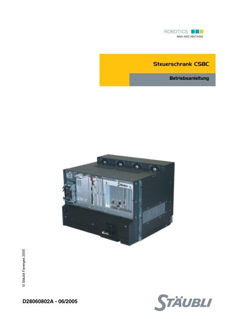 Staubli cs8c on sale manuel