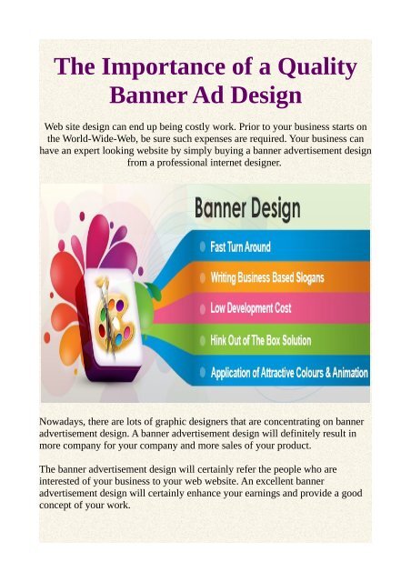 The Importance Of A Quality Banner Ad Design
