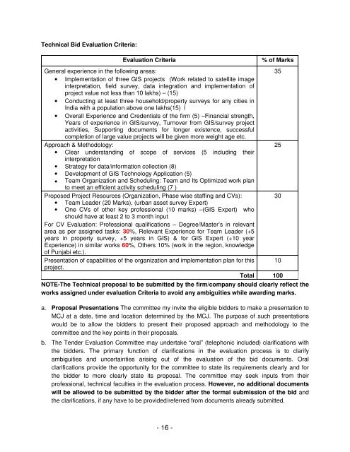 REQUEST FOR PROPOSAL - Municipal Corporation Jalandhar