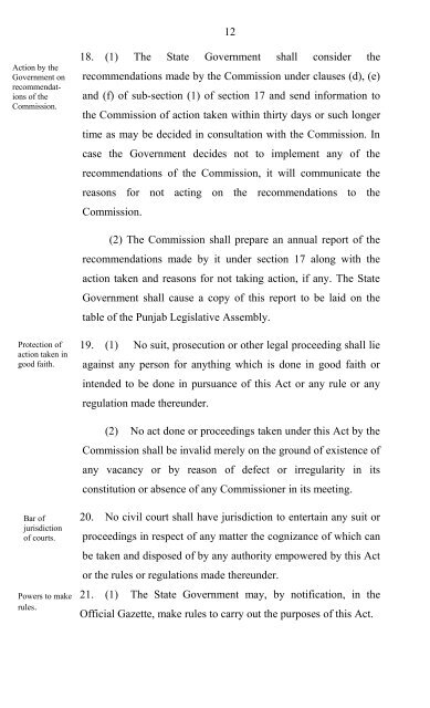 Punjab Right to Service Act, 2011 - Right to Service Commission ...