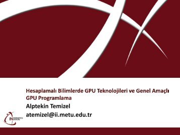 Introduction to GPU Programming - METU