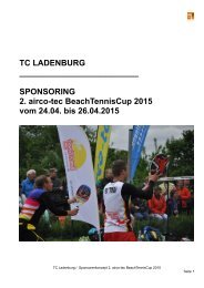 TCL BeachTennisCup 2015 - Sponsoring