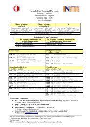 Middle East Technical University Neuroscience Track - Cognitive ...