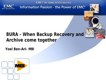 BURA – When Backup Recovery and Archive come together - Ortra