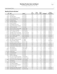 Reading Practice Quiz List Report