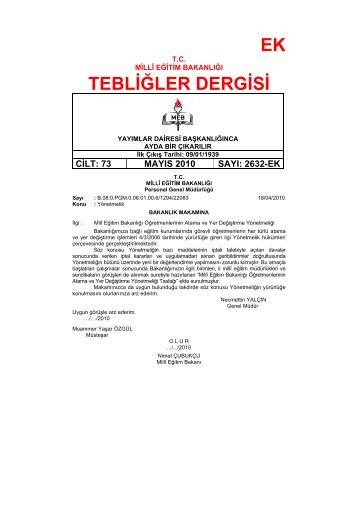 EK TEBLÄ°ÄLER DERGÄ°SÄ° - Edirne Milli EÄitim MÃ¼dÃ¼rlÃ¼ÄÃ¼