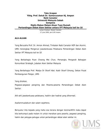 Teks Ucapan Ybhg. Prof. Datuk Dr. Kamaruzaman Hj. Ampon ... - UMS