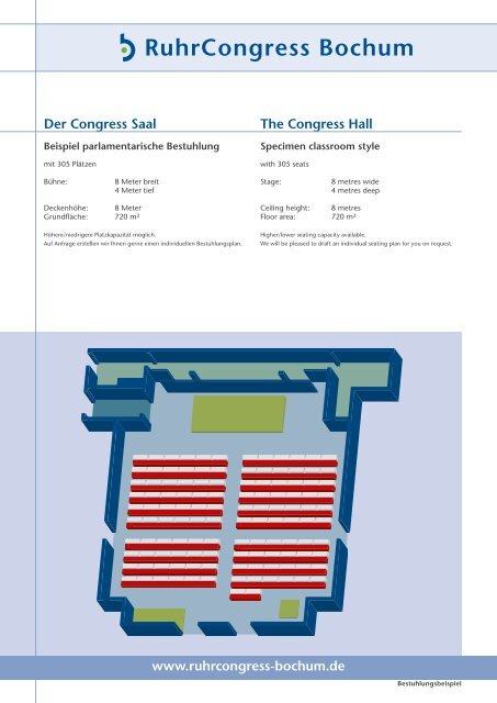 www.ruhrcongress-bochum.de Der Congress Saal The Congress Hall