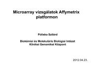 Microarray vizsgÃ¡latok Affymetrix platformon PÃ³liska SzilÃ¡rd ...