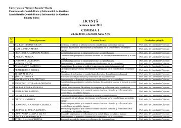 Programare C1 - Universitatea George Bacovia