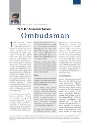 Yeni Bir Anayasal Kurum Ombudsman Hamza ERKAL