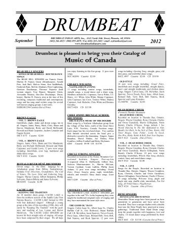 Music of Canada Drumbeat 2 - Drumbeat Indian Arts