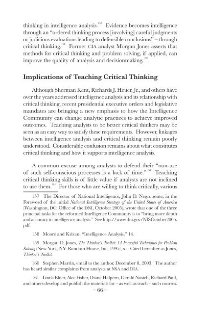 Critical Thinking and Intelligence Analysis