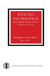 Educing Information: Interrogation - National Intelligence University