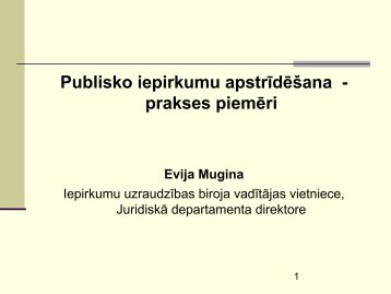 Publisko iepirkumu apstrÄ«dÄÅ¡ana - prakses piemÄri