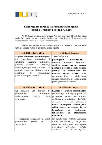 Skaidrojums par piedÄvÄjuma nodroÅ¡inÄjumu (Publisko iepirkumu ...