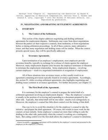 Negotiating and Drafting Settlement Agreements - Outten & Golden ...