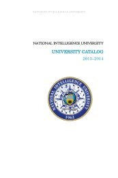 University Catalog 2013-14 (Interim) - National Intelligence University