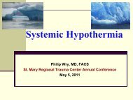 Managing Hypothermia in the Critically Injured Patient - St. Mary ...