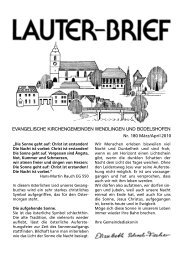 evangelische kirchengemeinden wendlingen und bodelshofen