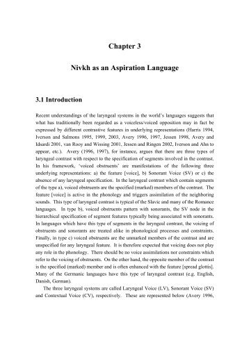 Chapter 3 Nivkh as an Aspiration Language