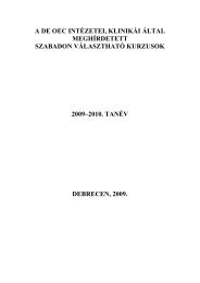 a de oec intÃ©zetei, klinikÃ¡i Ã¡ltal meghÃ­rdetett szabadon vÃ¡laszthatÃ³ ...