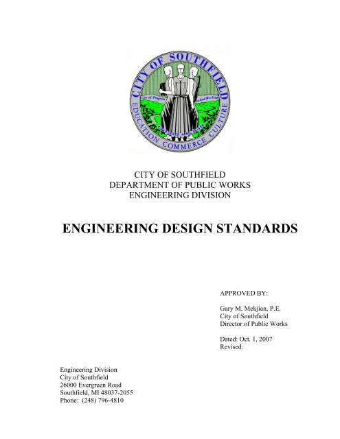 Engineering Design Standards (PDF) - City of Southfield