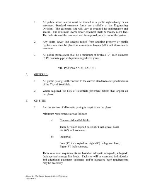 Engineering Design Standards (PDF) - City of Southfield