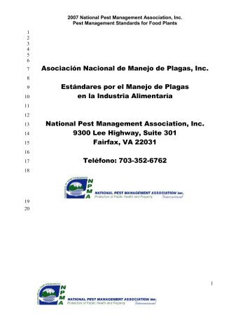 AsociaciÃ³n Nacional de Manejo de Plagas, Inc. EstÃ¡ndares por el ...