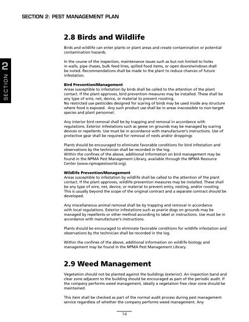 Pest Management Standards For Food Plants - National Pest ...