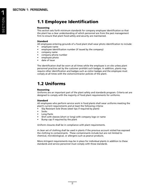 Pest Management Standards For Food Plants - National Pest ...