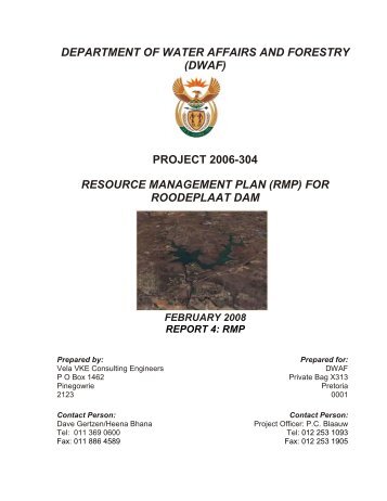 FOR ROODEPLAAT DAM - Department of Water Affairs and Forestry