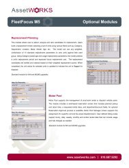 FleetFocus M5 Optional Modules - AssetWorks