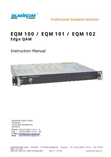 EQM 100 / EQM 101 / EQM 102 Edge QAM - dvbc.ru