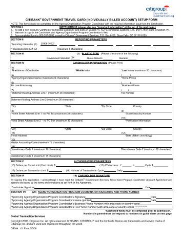 Citi Government Travel Card Application Citi Government Travel Card Application