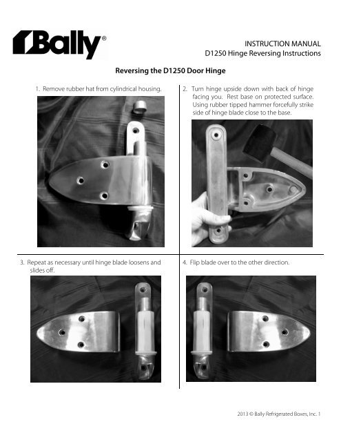D1250 Hinge Reversing Instructions Bally Refrigerated