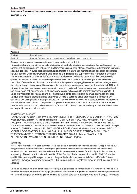 Sinergroup Depuratori Acqua Addolcitori Osmosi Inversa Erogatori acqua