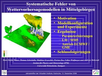 Systematische Fehler von Wettervorhersagemodellen in ... - IMK-TRO