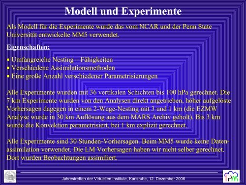 Systematische Fehler von Wettervorhersagemodellen in ... - IMK-TRO