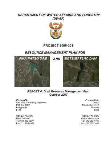 PROJECT 2006-303 RESOURCE MANAGEMENT PLAN FOR FIKA ...