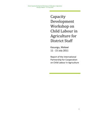 Capacity Development Workshop on Child Labour in Agriculture for ...