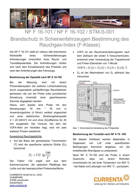 NF F 16-101 / NF F 16-102 / STM-S-001 Brandschutz - Analytics