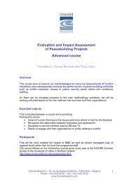 Evaluation and Impact Assessment of Peacebuilding Projects ...